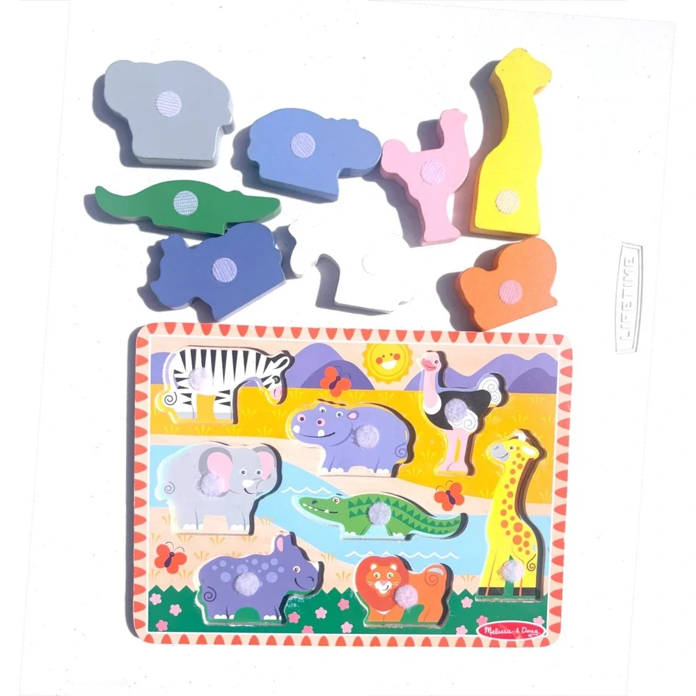 Melissa & Doug Safari Wooden Chunky Puzzle Kids One Size Multicolor Animals